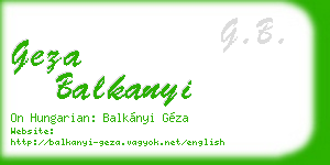 geza balkanyi business card